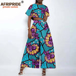 Women’s Ankara Crop Top and Wide - Leg Pants 2PC Set – Stylish African Fashion Outfit - Free Delivery Worldwide only at Flexi Africa