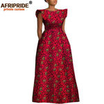 Women’s Ankara Dashiki Print Floor - Length A - Line Dress - Free Delivery Worldwide only at Flexi Africa