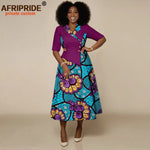Women’s High - Waist Ankara Midi Dress – Half Sleeve African Print Style - Free Delivery Worldwide only at Flexi Africa