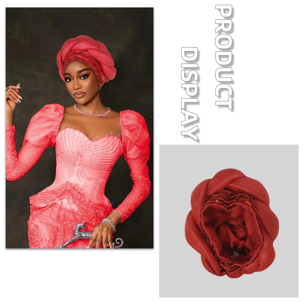 Women’s Nigerian Auto Gele – Stylish Wedding & Party Headscarf - Free Delivery Worldwide only at Flexi Africa