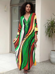 Women's Plus Size Bohemian Long Kaftan Dress, Lightweight Beach Cover - Up - Free Delivery Worldwide only at Flexi Africa