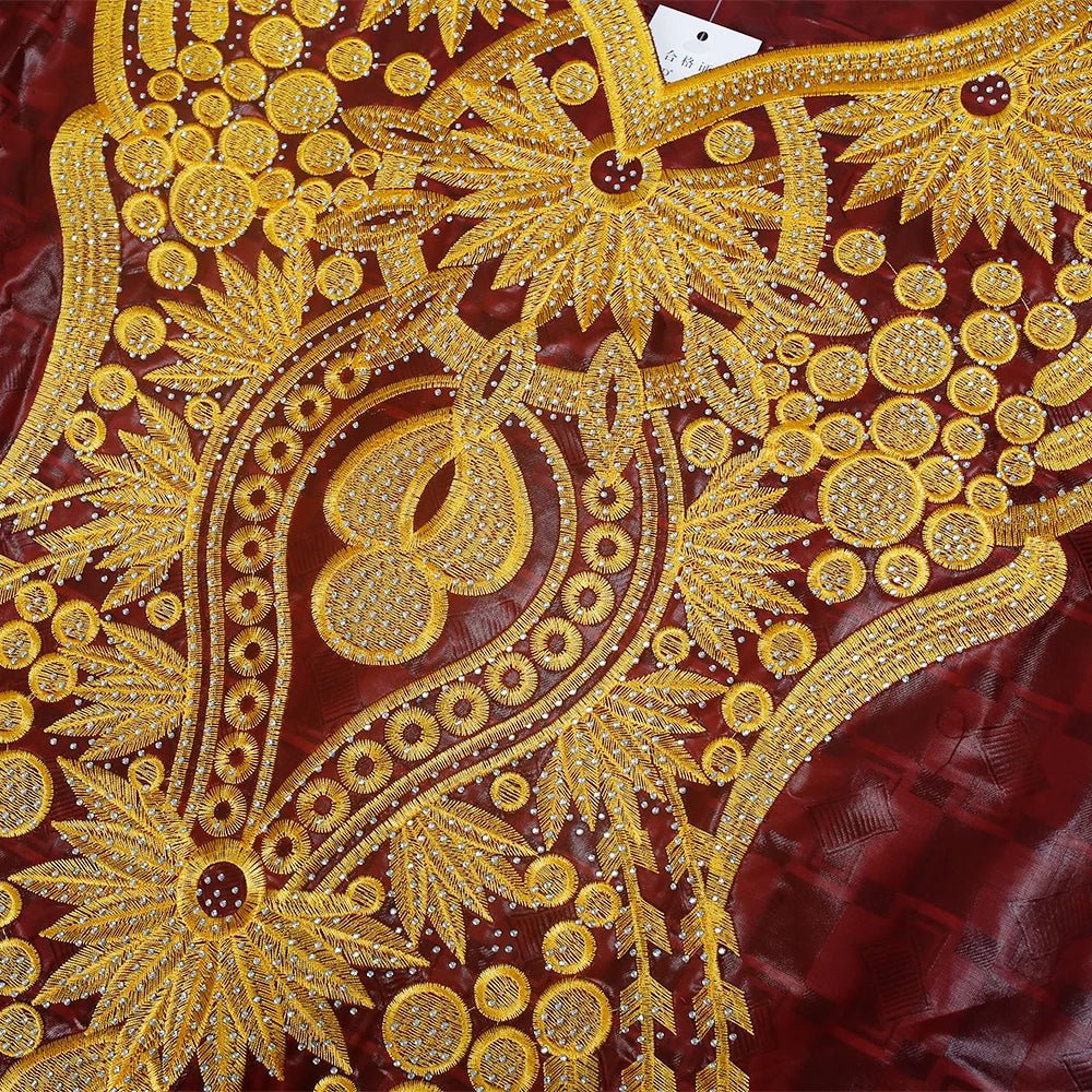 Women’s Purple Bazin Embroidered Traditional African Wedding Dress – Luxury Occasion Wear - Free Delivery Worldwide only at Flexi Africa