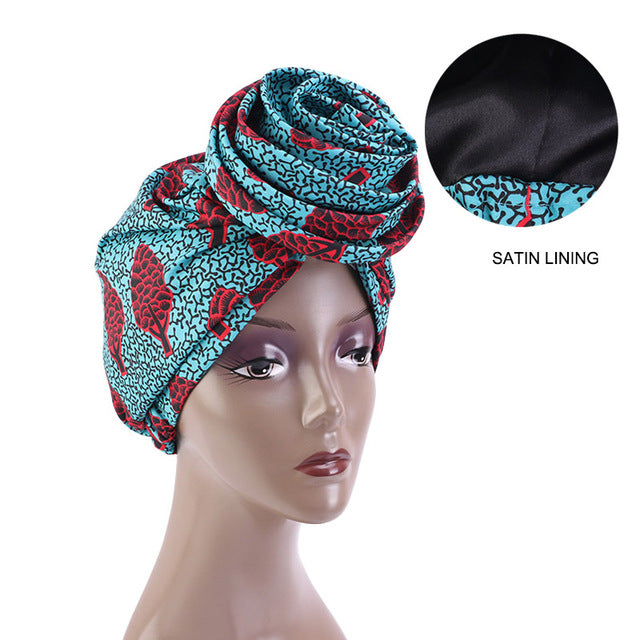 African Print Stretch Bandana Head Wrap Floral Ankara Dashiki Women - Flexi Africa - Flexi Africa offers Free Delivery Worldwide - Vibrant African traditional clothing showcasing bold prints and intricate designs